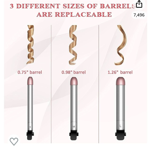 Automatic Curling Wand w/3 different sized Barrels + access. New in Box!!!😍🥰 - Picture 7 of 7